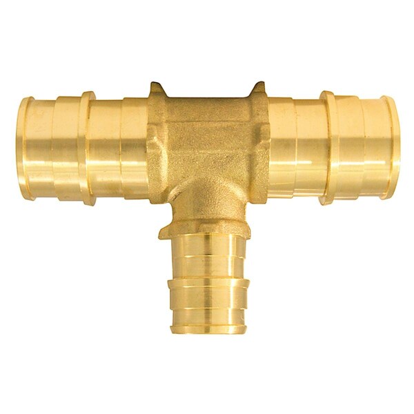 Homestead 0.75 in. PEX-A Barb Brass Reducing Tee Fitting, 25PK HO2740157 - main
